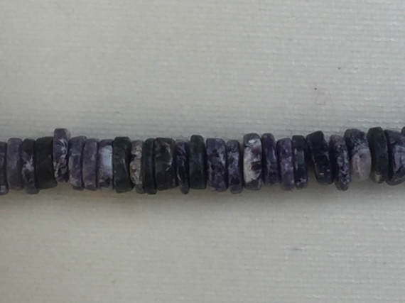 2 Strands Of Lepidolite Rondelle Beads 5-6mm 8" Length Each
