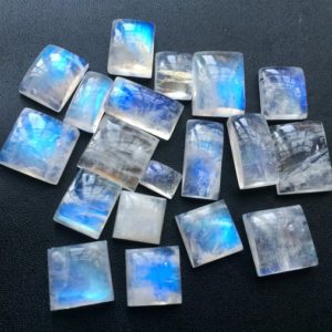 Shop Rainbow Moonstone Cabochons! 8-16mm Rainbow Moonstone Plain Cabochons, 5 Pieces Rainbow Moonstone Square And Rectangle Gemstone For Jewelry, Moonstone With Fire | Natural genuine stones & crystals in various shapes & sizes. Buy raw cut, tumbled, or polished gemstones for making jewelry or crystal healing energy vibration raising reiki stones. #crystals #gemstones #crystalhealing #crystalsandgemstones #energyhealing #affiliate #ad