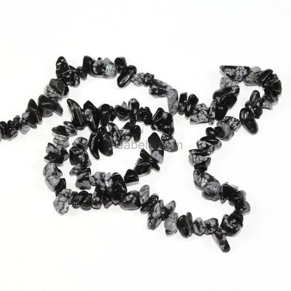 1 Strand/33" Top Quality Natural Snowflake Obsidian Healing Gemstone Free-form Stone Chip Bead For Bracelet Necklace Earrings Jewelry Making
