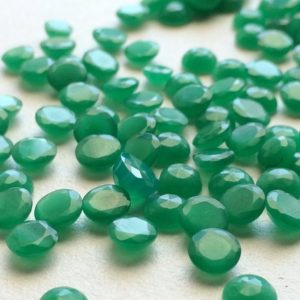 Shop Onyx Cabochons! 5mm Green Onyx Cut Stones, Green Onyx Faceted Cabochons, Calibrated Green Onyx Round, Green Onyx Rose Cut (5Cts To 20Cts Options) | Natural genuine stones & crystals in various shapes & sizes. Buy raw cut, tumbled, or polished gemstones for making jewelry or crystal healing energy vibration raising reiki stones. #crystals #gemstones #crystalhealing #crystalsandgemstones #energyhealing #affiliate #ad