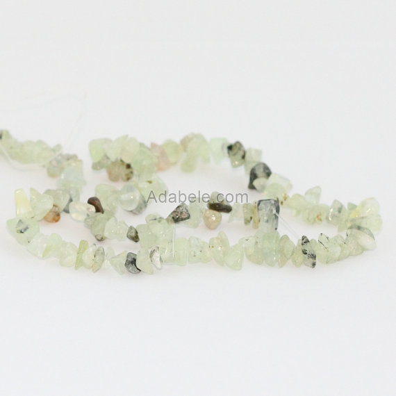 1 Strand/33" Top Quality Natural Green Prehnite Healing Gemstone Free Form 5-8mm Stone Chip Beads For Earrings Bracelet Charm Jewelry Making
