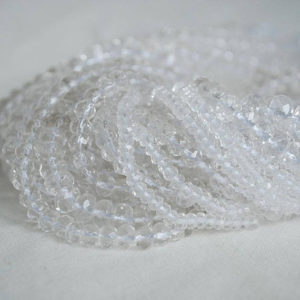 Shop Quartz Crystal Faceted Beads! High Quality Grade A Natural Clear Quartz Semi-Precious Gemstone FACETED Rondelle Spacer Beads – 4mm, 6mm, 8mm, 10mm sizes – 15.5" strand | Natural genuine faceted Quartz beads for beading and jewelry making.  #jewelry #beads #beadedjewelry #diyjewelry #jewelrymaking #beadstore #beading #affiliate #ad