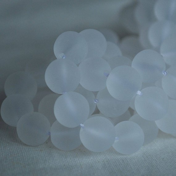 Natural Clear Quartz - Frosted / Matte - Semi-precious Gemstone Round Beads - 4mm, 6mm, 8mm, 10mm Sizes - 15" Strand