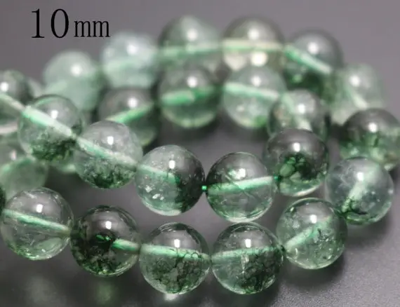 10mm Moss Crystal Quartz Beads,smooth And Round Stone Beads,15 Inches One Starand