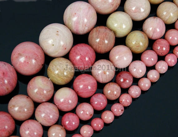 U Pick 1 Strand/15" Top Quality Natural Pink Rhodonite Healing Gemstone 4mm 6mm 8mm 10mm Round Beads For Earrings Bracelet Jewelry Making