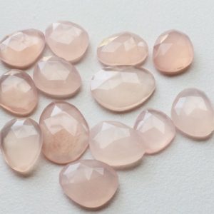 Shop Rose Quartz Cabochons! 16-18mm Rose Pink Chalcedony Rose Cut Cabochon, Light Pink Colored Faceted Chalcedony Flat Cabochon For Jewelry (5Pcs To 10Pcs Options) | Natural genuine stones & crystals in various shapes & sizes. Buy raw cut, tumbled, or polished gemstones for making jewelry or crystal healing energy vibration raising reiki stones. #crystals #gemstones #crystalhealing #crystalsandgemstones #energyhealing #affiliate #ad