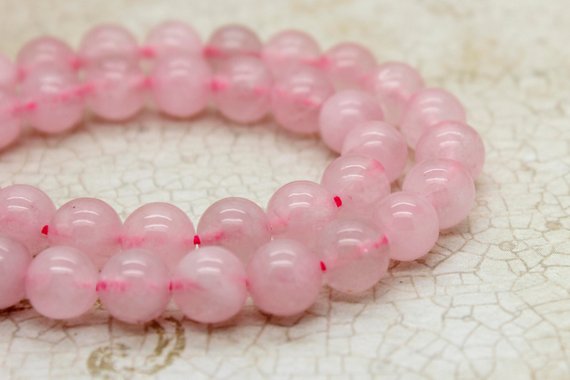 Rose Quartz Beads, Natural Polished Smooth High Quality Pink Rose Quartz Round Gemstone Beads (4mm 6mm 8mm 10mm) - Pg300
