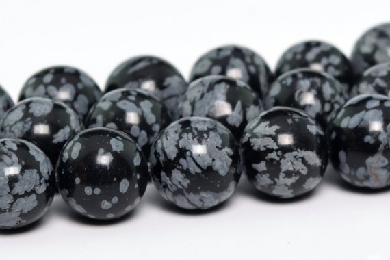 Snowflake Obsidian Beads Grade Aaa Genuine Natural Gemstone Round Loose Beads 4mm 6mm 8-9mm 10mm 12mm Bulk Lot Options