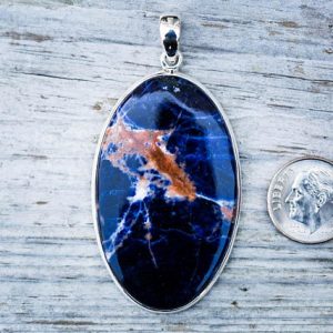 Shop Sodalite Jewelry! Orange Sodalite Pendant – Blue and Orange Sodalite Sterling Silver Pendant – Sodalite Necklace – Sodalite jewelry – Orange Sodalite Pendant | Natural genuine Sodalite jewelry. Buy crystal jewelry, handmade handcrafted artisan jewelry for women.  Unique handmade gift ideas. #jewelry #beadedjewelry #beadedjewelry #gift #shopping #handmadejewelry #fashion #style #product #jewelry #affiliate #ad