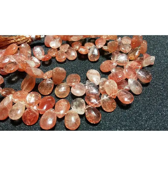 13x10mm Sunstone Faceted Pear Shaped Briolettes, Sunstone Pear Beads, Sunstone Faceted Pear Briolettes For Jewelry (10pcs To 20pcs Options)