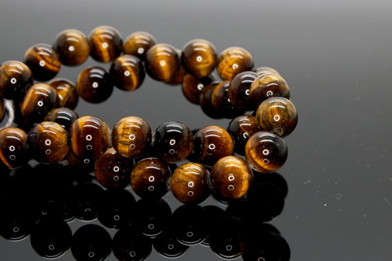 Tiger Tiger's Eye Polished Smooth Round Gemstone 4mm 6mm 8mm 10mm Beads - Pg293