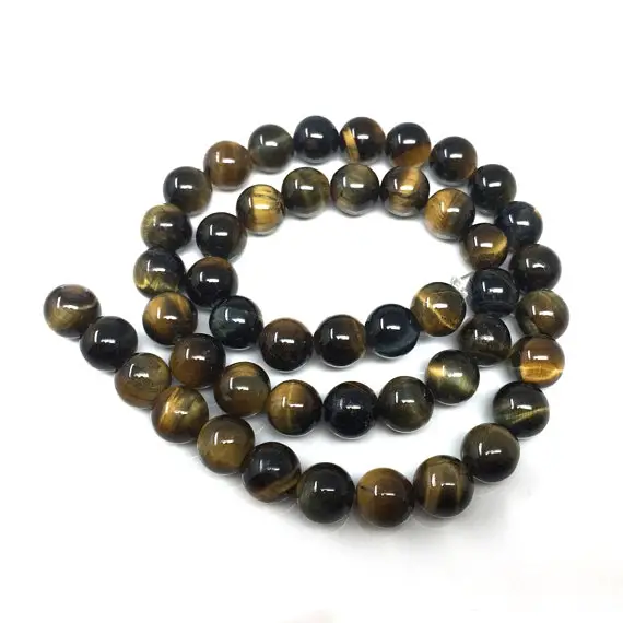 U Pick 1 Strand/15" Top Quality Natural Blue Golden Tiger's Eye Healing Gemstone 4mm 6mm 8mm 10mm Round Stone Beads For Jewelry Making