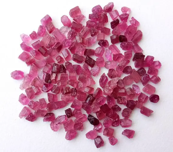 4-6mm Pink Tourmaline Raw Stones, Natural Loose Pink Tourmaline Rough Sticks, Tourmaline For Jewelry (5cts To 10cts Options) - Dvp44