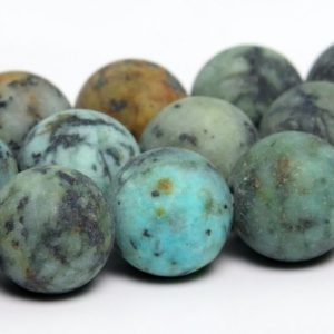 Shop Turquoise Round Beads! Matte African Turquoise Beads Grade AAA Genuine Natural Gemstone Round Loose Beads 4MM 6MM 8MM 10MM Bulk Lot Options | Natural genuine round Turquoise beads for beading and jewelry making.  #jewelry #beads #beadedjewelry #diyjewelry #jewelrymaking #beadstore #beading #affiliate #ad