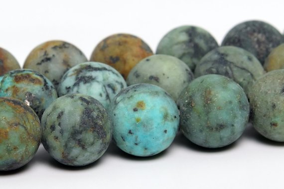 Matte African Turquoise Beads Grade Aaa Genuine Natural Gemstone Round Loose Beads 4mm 6mm 8mm 10mm Bulk Lot Options