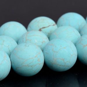 Shop Turquoise Round Beads! Matte Mint Blue Magnesite Turquoise Beads Round Stone Loose Beads 4MM 6MM 8MM 10MM 12MM Bulk Lot Options | Natural genuine round Turquoise beads for beading and jewelry making.  #jewelry #beads #beadedjewelry #diyjewelry #jewelrymaking #beadstore #beading #affiliate #ad
