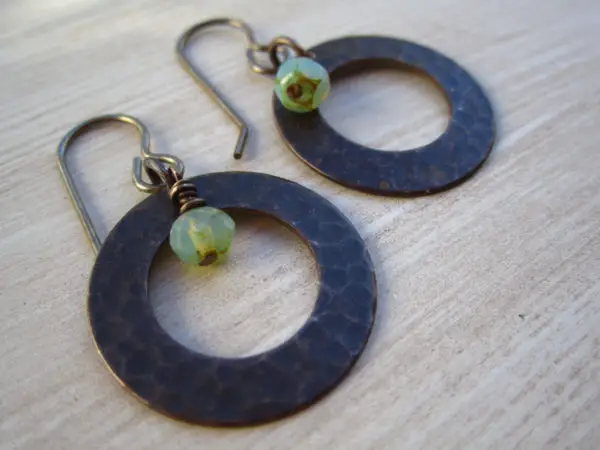 Hammered Brass Disc Earrings Project