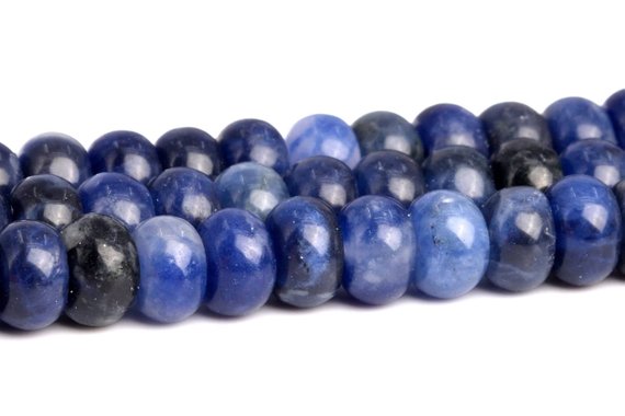 Sodalite Beads Grade Aaa Genuine Natural Gemstone Rondelle Loose Beads 6mm 8mm Bulk Lot Options