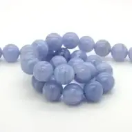 90181675-166 10mm Chalcedony Blue Lace Agate Gemstone Grad A Blue Round 10mm Loose Beads 15.5 inch Full Strand