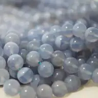 90181675-166 10mm Chalcedony Blue Lace Agate Gemstone Grad A Blue Round 10mm Loose Beads 15.5 inch Full Strand