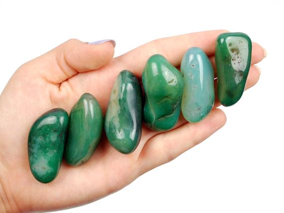 Green Agate Tumbled Stone, Green Agate, Tumbled Stones, Agate, Stones, Crystals, Rocks, Gifts, Gemstones, Gems, Zodiac Crystals, Healing