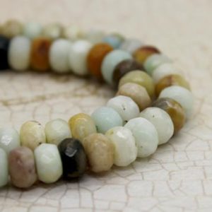 Shop Amazonite Faceted Beads! Natural Amazonite, Amazonite Smooth Faceted Rondelle Loose Gemstone Beads – RDF01 | Natural genuine faceted Amazonite beads for beading and jewelry making.  #jewelry #beads #beadedjewelry #diyjewelry #jewelrymaking #beadstore #beading #affiliate #ad