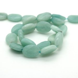 Shop Amazonite Bead Shapes! Natural Amazonite, Amazonite Flat Faceted Oval Loose Gemstone Beads – PGS98 | Natural genuine other-shape Amazonite beads for beading and jewelry making.  #jewelry #beads #beadedjewelry #diyjewelry #jewelrymaking #beadstore #beading #affiliate #ad