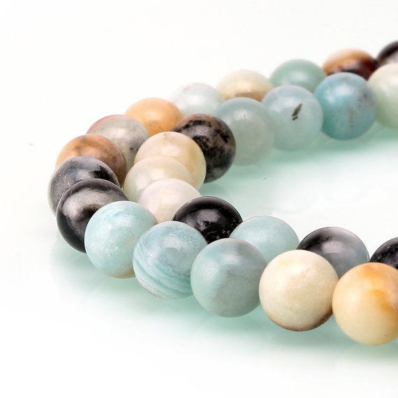 2.0mm Hole Multi-color Amazonite Smooth Round Beads 6mm 8mm 10mm 12mm 15.5" Strand