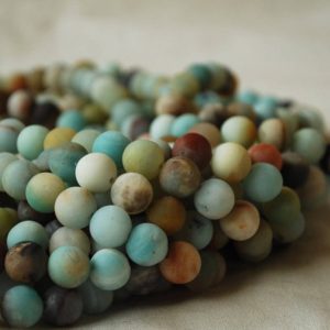 Shop Amazonite Beads! High Quality Grade A Natural Multicolour Frosted Amazonite Semi-precious Gemstone Round Beads – 4mm, 6mm, 8mm, 10mm sizes | Natural genuine beads Amazonite beads for beading and jewelry making.  #jewelry #beads #beadedjewelry #diyjewelry #jewelrymaking #beadstore #beading #affiliate #ad