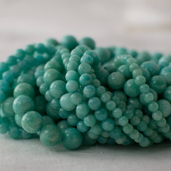 Natural Peruvian Amazonite (pale Aqua Green) Semi-precious Gemstone Round Beads - 4mm, 6mm, 8mm, 10mm Sizes