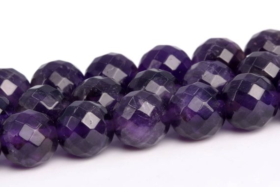 Purple Amethyst Beads Grade Aaa Genuine Natural Gemstone Micro Faceted Round Loose Beads 8mm 10mm Bulk Lot Options