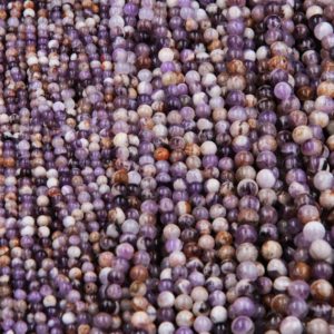 Shop Amethyst Beads! Natural Chevron Amethyst Beads 4mm 6mm 8mm 10mm Round Beads Purple Flower Amethyst Brown White Gemstone 15.5" Strand | Natural genuine beads Amethyst beads for beading and jewelry making.  #jewelry #beads #beadedjewelry #diyjewelry #jewelrymaking #beadstore #beading #affiliate #ad