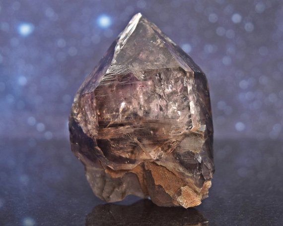 Mystical Large Brandberg Smoky Amethyst From Namibia | Trigonic | Record Keepers | Semi Scepter | Self Standing | 3.21" | 255.3 Grams
