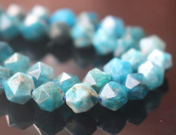 Natural Faceted Apatite Star Cut Nugget Beads,15 Inches One Starand