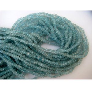 3-3.5mm Blue Aquamarine Faceted Rondelles, Aquamarine Micro Faceted Rondelles, Aquamarine Beads For Jewelry (1 Strand To 5 Strand Options) | Natural genuine faceted Aquamarine beads for beading and jewelry making.  #jewelry #beads #beadedjewelry #diyjewelry #jewelrymaking #beadstore #beading #affiliate #ad