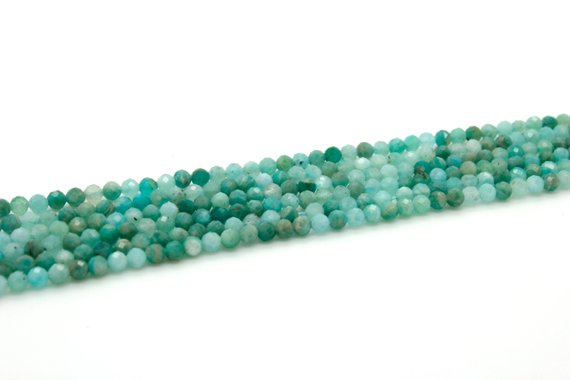 Aquamarine Beads, Small Natural Aquamarine Faceted Round Ball Sphere Gemstone Beads - 2mm 3mm - Rnf65