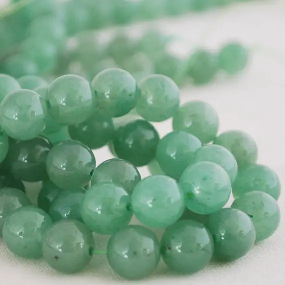 Natural Green Aventurine Semi-precious Gemstone Round Beads - 4mm, 6mm, 8mm, 10mm, 12mm Sizes - 15" Strand