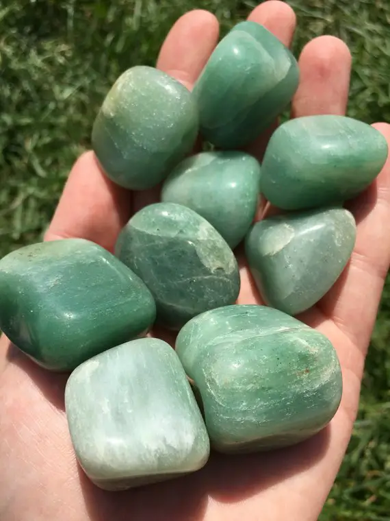 Green Aventurine Xl Tumbled Stone - Tumbled Green Aventurine Crystal - Multiple Sizes Available - Heart Chakra Crystal - Green Gemstone