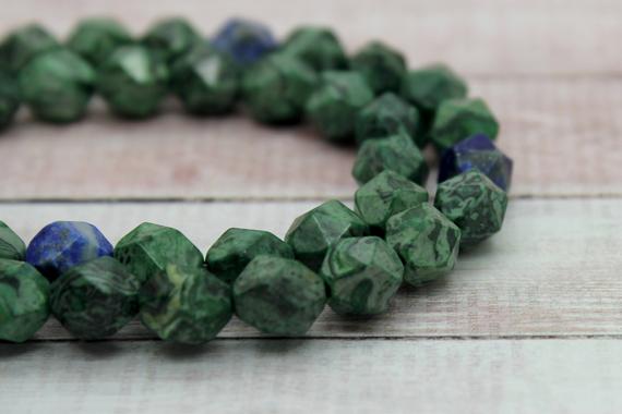 Natural Azurtite Beads, Azurite Round Faceted Natural Loose Gemstone Beads Full Strand (8mm, 10mm) - Rnf12