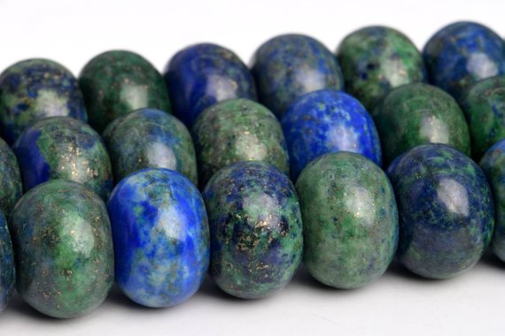 14x10mm Azurite Beads Grade Aaa Gemstone Rondelle Loose Beads 15.5" / 7.5" Bulk Lot Options (103169)