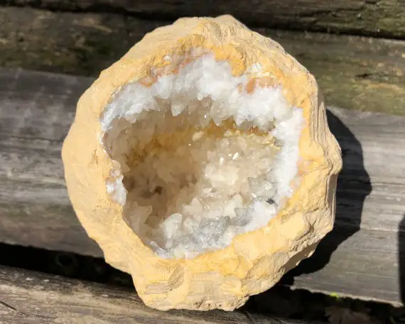 Sparkly Dogtooth Calcite Geode Display Piece From Morocco #6