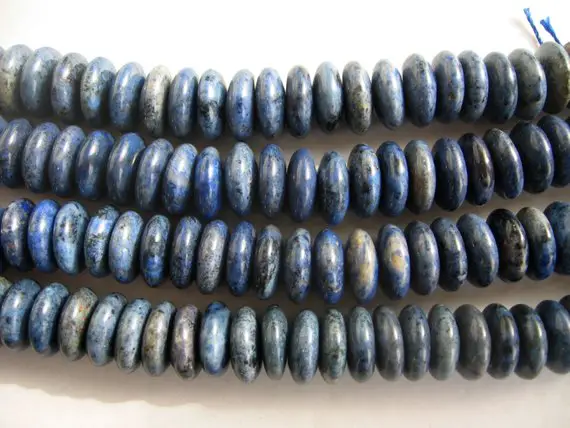Center Drilled Natural Sodalite Rondelle/coin/disc Beads - 16 Inch Strand