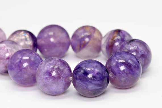 12-13mm Semi Transparent Charoite Beads Russia Aa Genuine Natural Half Strand Round Loose Beads 7" Bulk Lot 1,3,5,10 And 50 (101433h-373)