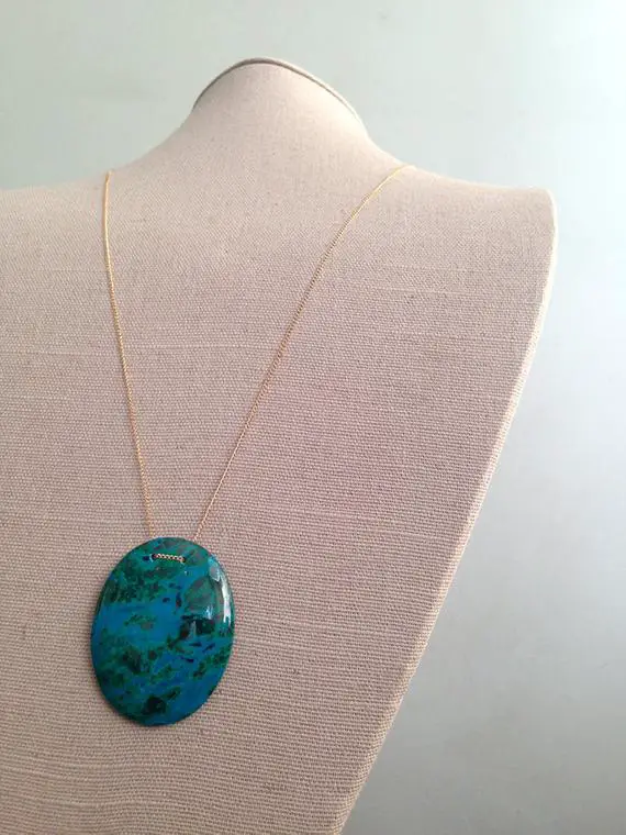 Chrysocolla Pendant Necklace Chrysocolla Necklace Chrysocolla Jewelry