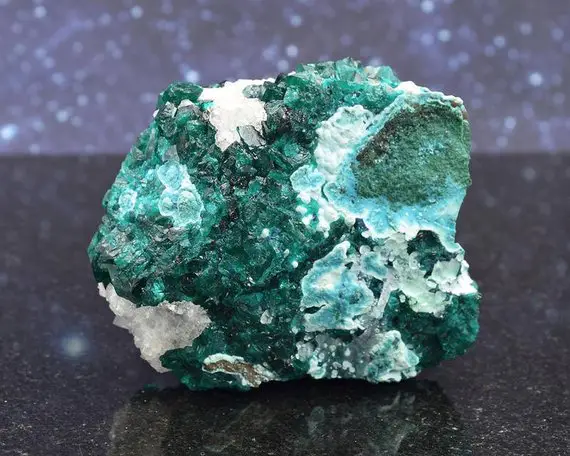 Splendid Large Dioptase Crystals Cluster With Vibrant Matrix From Congo | Chrysocolla | Plancheite | Rare | 2.89" | 229.2 Grams