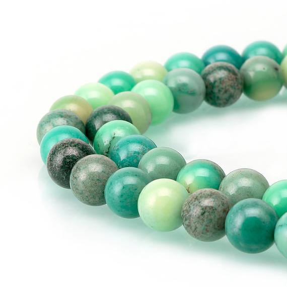 Natural Chrysoprase Smooth Round Beads 4mm 6mm 8mm 10mm 12mm 15.5" Strand