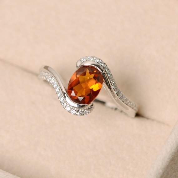 Citrine Ring, Oval Citrine, Yellow Ring, Natural Citrine Ring, Oval Cut Citrine, November Birthstone Ring
