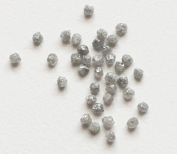 1.5-2mm Grey Rough Diamond, Raw Diamond, Uncut Diamond, Loose Grey Diamond, Natural Grey Loose Diamond Round (1ct To 10ct Option) - Ddp233