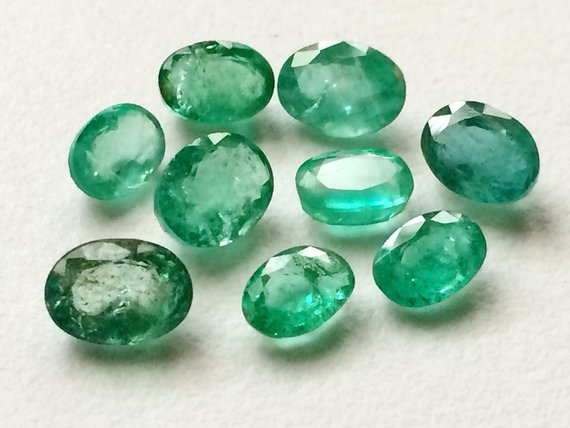 5x7mm - 6x8mm  Emerald Oval Cut Stones, 1 Piece Green Emerald Gems, Natural Loose Emerald Oval Stone, Emerald For Jewelry - Pgpa158