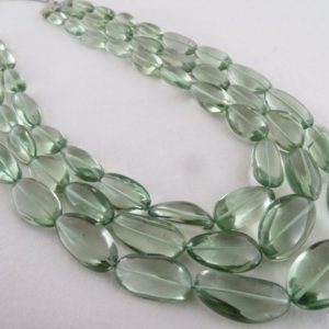 Shop Green Amethyst Necklaces! Excellent Best Quality 1172 Carats Natural GREEN AMETHYST Long Tumble Beads NECKLACE | Natural genuine Green Amethyst necklaces. Buy crystal jewelry, handmade handcrafted artisan jewelry for women.  Unique handmade gift ideas. #jewelry #beadednecklaces #beadedjewelry #gift #shopping #handmadejewelry #fashion #style #product #necklaces #affiliate #ad